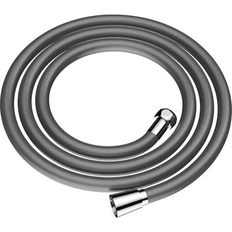(Gris - 2 m) Nouveau flexible de douche en silicone de 1,5/2 m, rallonge anti-enroulement, tuyau haute pression pour pommeau de douche, accessoire de robinetterie de salle de bain (1/5)