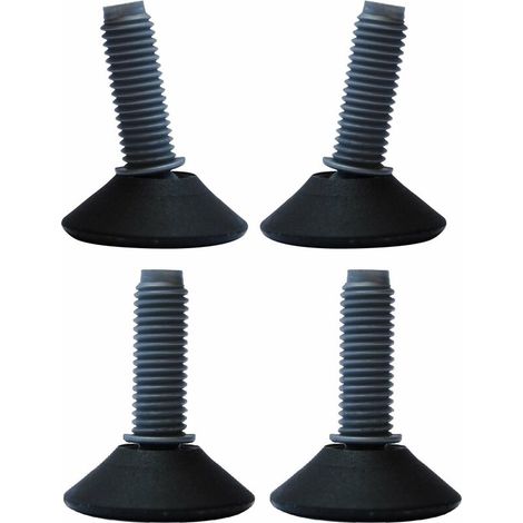 – Pied niveleur réglable orientable M10 x 30mm – Lot de 4 – Charge max 150kg – Base Ø 50mm en polyéthylène pour environnements corrosifs (1/2)