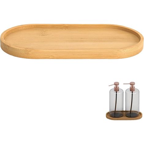 Plateau Bambou - 1 Unité - Naturel - Rangement Savon Bijoux - Salle de Bain Cuisine - 8,8 x 17,5 cm (1/5)