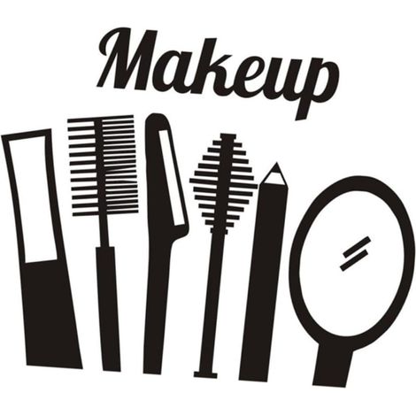 Stickers Muraux Autocollants de Maquillage Décoratifs Facile à Coller Retirer Papier Peint Noir 55x44 Cm Décoration Murale pour Salon de Beauté et Chambre (1/5)