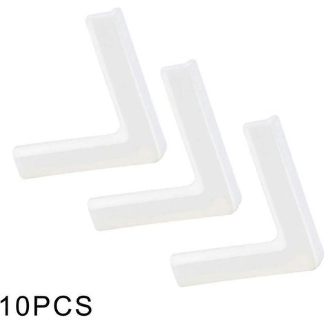 Packung mit 10 weißen PVC-Winkelprotektoren für Möbel, Antikollisionsschutz. (1/5)