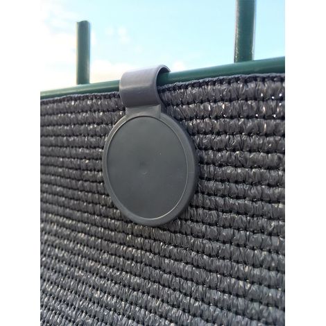 Clips en plastique pour brise-vue, brise-vent, toiles d'ombrage - Traitement anti-UV, haute résistance au vent et au soleil, lot de 20, gris anthracite (1/3)