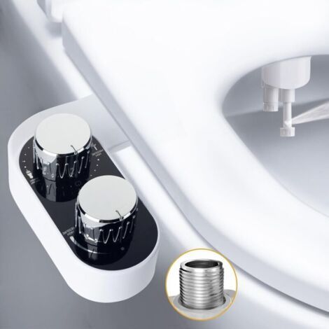 Japanese Toilet - Ultra Thin Non-Electric Toilet Bidet with Double Self-Cleaning Nozzle - Adjustable Front/Rear Cold Water Spray - Easy to Install - Japanese Toilet Seat (1/4)