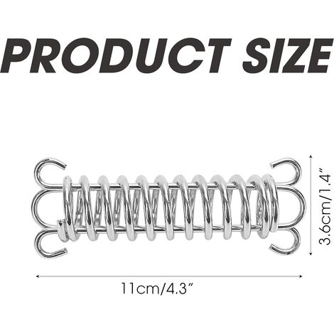 5pcs Stainless Steel Tent Spring Tension Porch Spring Tent Swing Buckle Hook Set Heavy Duty Windproof for Fixed Awning Rope Portable Camping Beach Dog Training Sunshade Recliner Outdoor Deck Peg (1/8)