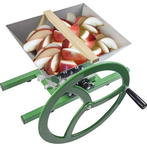 Moulin à fruits de 7 L avec manivelle et entonnoir en acier inoxydable pour la fabrication de purée - Moulin à baies de pomme, raisin, purée (acier inoxydable) (1/5)