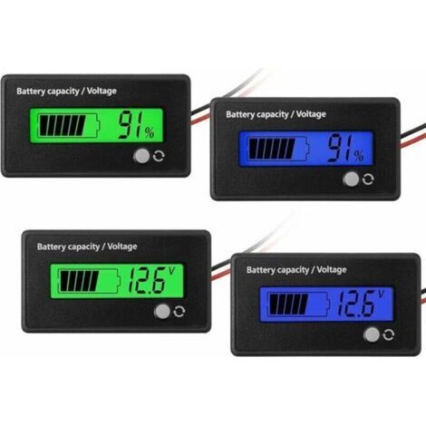 Indicateurs de niveau de charge pour batteries 12 V, 24 V, 36 V et 48 V – Afficheur LED de tension et d’état de charge (« jauge de carburant ») avec alarme, compatible batteries au plomb-acide et lith (1/5)