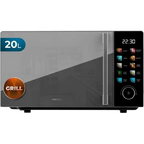 Cecotec Microondas Proclean 6130 Black. 20 Litros, 700 W y Grill de 800 W, 8 Programas, 10 Niveles de Potencia, Pantalla Táctil (1/5)
