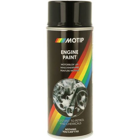 PEINTURE MOTEUR HAUTE TEMPERATURE NOIRE BRILLANTE 150°C AEROSOL 400ML MOTIP (1/2)