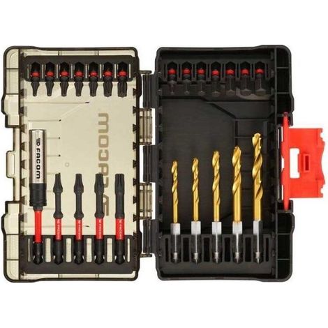 Facom – Jeu d'embouts de vissage 24 pièces – Titane – Empreinte torx – Pour visseuse – Vissage rapide en série (1/4)