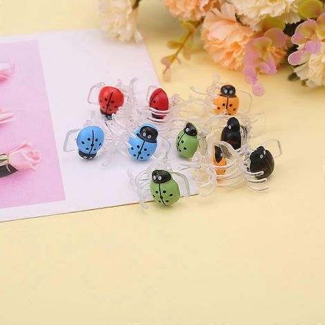 Lot de 10 pinces à orchidées coccinelles mignonnes pour fleurs de jardin (Cymbidium), pinces en plastique pour tiges. (1/4)