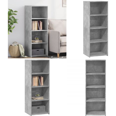 Buffet haut gris béton 45x41x124 cm bois d'ingénierie - Buffet Design Intemporel - Meuble Rangement Cuisine - Commode Gris - Buffet Haut - Mobilier Salon - Home & Living (1/5)