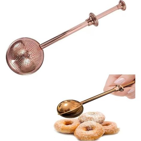 Setaccio per zucchero a velo - Spargifarina per dolci - Funzionamento con una sola mano - Spargifarina per zucchero a velo in acciaio inox 304 - Setaccio per farina per raccogliere e (1/5)