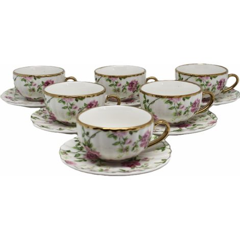 Elegantes 6-teiliges Tassenset mit Untertassen für Espressotassen (80 ml) (1/5)