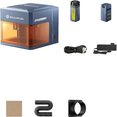 Graveur Laser, Haute Vitesse, Filtre à Fumée Intégré, SCULPFUN iCube Ultra Dual (1/2)