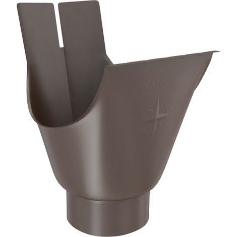 ZAMBELLI Ablaufstutzen (Oval) verzinkt, gefalzt Einhangstutzen für Dachrinne halbrund, Montage ohne löten 125mm / 280/7 teilig, DN80 / 80mm Kupferbraun,