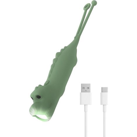 Rechargeable silicone flashlight, dinosaur LED flashlight, adjustable brightness, high-intensity light, strobe mode, three operating modes, green (1/5)