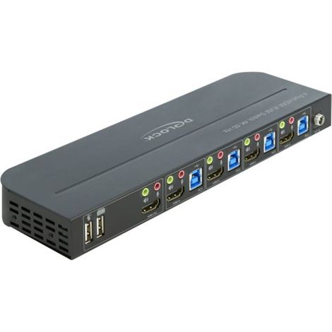 Conmutador KVM HDMI DELOCK 4K 60Hz con USB 3.0 y audio