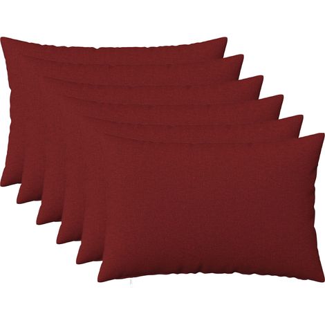 Housse de coussin 6 pc HEERLEN Bordeaux 50 x 70 cm Tissu vidaXL