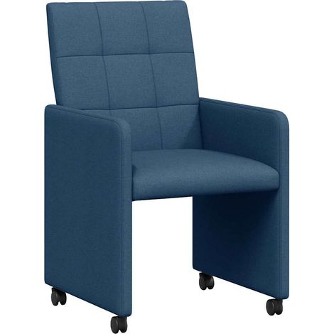 Maison Exclusive - Esszimmerstühle mit Rollen 2 pcs Blau 58 x 65
