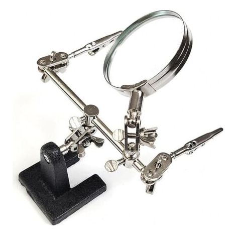 Loupe Mains Libres avec Clip de Crocodile + Lentille de loupe 5x, Troisième Main pour soudage et Fabrication de Bijoux (1/5)