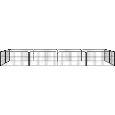 Maison Exclusive - Box Cani 12 Pannelli Nero 100x50 cm Acciaio Verniciato Polvere