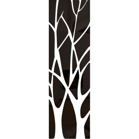 Autocollant mural de miroir 3D , autocollant de mur de miroir acrylique amovible auto-adhésif, bâton d'art mural pour la décoration de chambre à coucher de salon à la maison ,100x28cm(noir) (1/5)