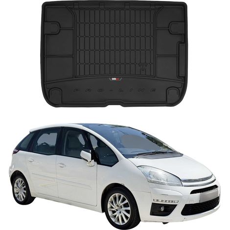 Tapis de Coffre 3D TPE Premium Compatible avec Citroen C4 Picasso 2006-2013 Bac de Protection de Coffre Intérieur antidérapant Revêtement de Coffre Bords Hauts pour Voiture Noir (1/5)