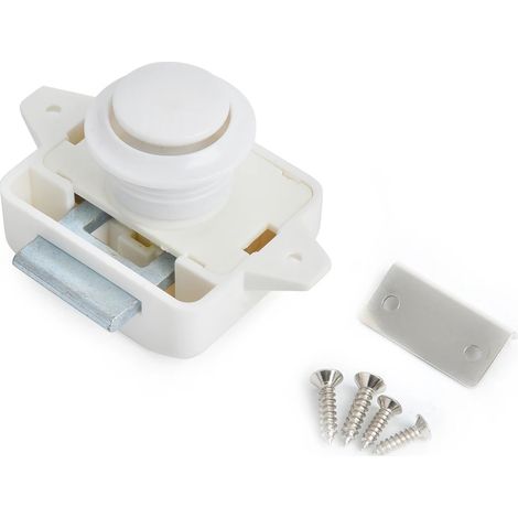 (Blanc) Ensemble de 10 verrous à bouton-poussoir pour camping-car, loquets de tiroir et quincaillerie (1/5)