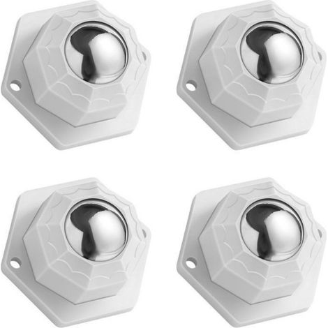 Mini roulettes pour meubles - Lot de 4 - Roulettes universelles pivotantes à 360° - ABS + Acier - Autocollantes - Idéales po (1/4)