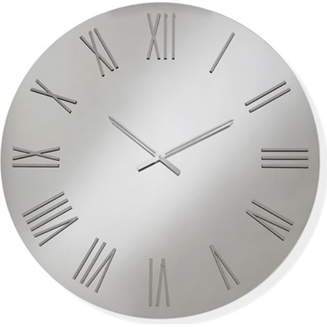 Orologio da parete rotondo D60 cm in cristallo Chiaro e numeri Argento - SEAN (1/2)