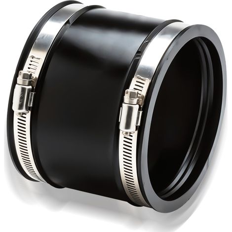 Manchon en caoutchouc flexible de 150 mm avec deux colliers de serrage en acier inoxydable, manchon flexible pour ventilateur de tuyau, raccord de tuyau pour ventilateur de tuyau, pour connecter des (1/5)