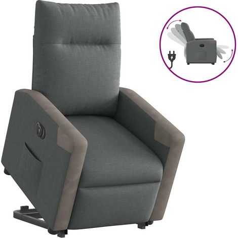 Relaxsessel mit Aufstehhilfe Elektrisch Dunkelgrau Stoff vidaXL (1/5)