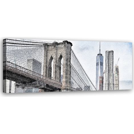 Tableau sur toile Pont de Brooklyn 90x30 (1/5)