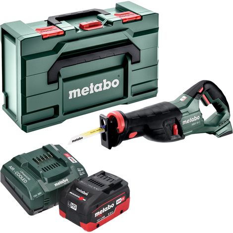 Metabo SSEP 18 LT sierra de sable sin cable 18 V 32 mm + 1x batería LiHD 5,5 Ah + cargador + metabox
