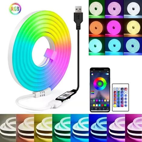 Bande LED 5M pour Extérieur, Bande LED RGB Étanche IP68 pour Extérieur, Compatible avec une Télécommande/APP avec Synchronisation Musicale et Fonction de Minuterie pour Balcons, Toits et Jardins (1/4)