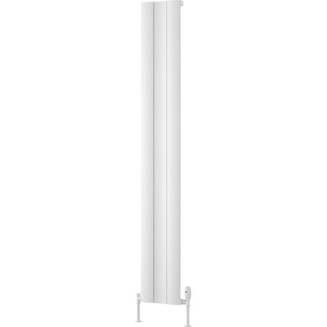 Reina Gio Single Vertical Aluminium Radiator 1800mm H x 280mm W - White