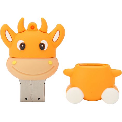 3D-gedruckter USB-Stick in Form eines orangefarbenen Kalbs, kompatibel mit Windows 7/8/10/Vista/XP/Unix/2000/ME, 32 GB (1/5)