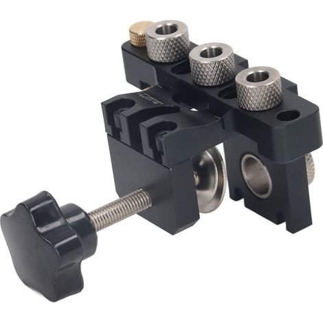 Kit 3 en 1 perçage trou caché alliage aluminium localisateur perçage menuiserie goujons ronds bois guide de perçage (1/5)