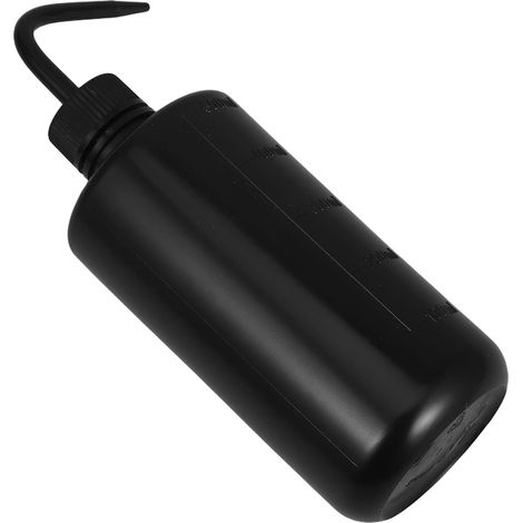 Lot de 2 Bouteilles à Jet D'eau 500ml en Plastique Noir Bec Coudé pour Nettoyage de Vases et Fournitures de Tatouage, Faciles à Utiliser Nettoyer (1/5)