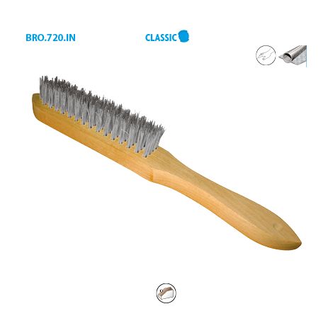 BROSSE MANCHE BOIS 295X145X25 FIL 0,30 INOX DR MANUELLE - 720.293 - LEMAN (1/2)