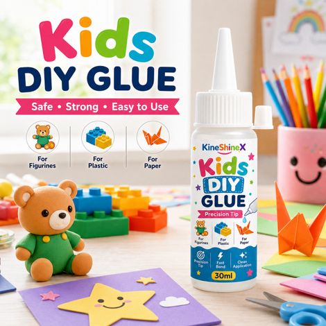 KineShineX Kinder-Bastelkleber 30ml - Spezialkleber für Puppen, Plastik, Papier und Modelle (1/5)