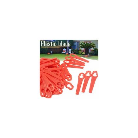 Lame di ricambio in plastica per tosaerba - Confezione da 50 - Lama rossa L83 - Apertura 10 x 5 mm - Crezuo