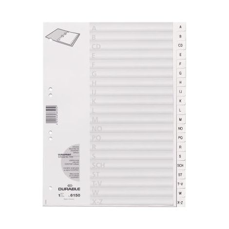 DURABLE Ordnerregister 615002 DIN A4 A-Z geprägte Taben ws (1/2)