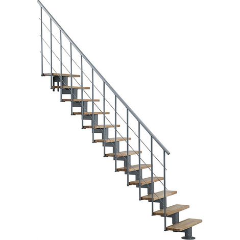 Minka Mittelholmtreppe Comfort Top 37 - 312cm Geschosshöhe Buche Grau (1/5)