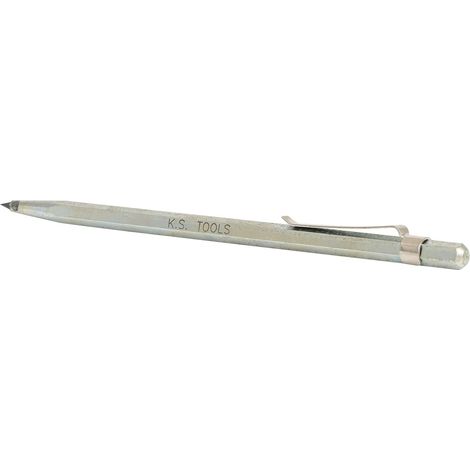 Pointe à tracer carbure 12 mm à corps 6 pans avec agrafe (1/4)