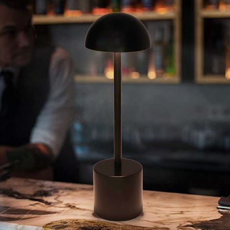 Tragbare kabellose Schreibtischlampe, wiederaufladbare LED-Nachttischlampe aus Metall mit 2000 mAh Akku, 3-farbig dimmbare Helligkeit, geeignet für Zuhause, Esszimmer, Nachttisch, Außenbereich, Wohnzi (1/5)