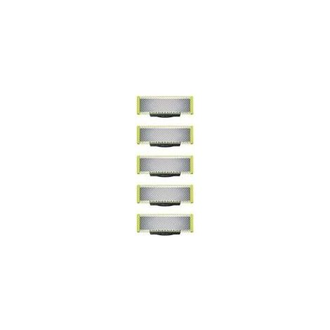 Applicable à OneBlade - Lames de rechange, pour rasoir/tondeuse électrique OneBlade, acier inoxydable robuste, taille, stylisation et rasage, lot de 5 (1/5)