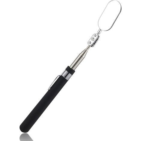 Miroir d'Inspection Télescopique, Ovale Outil de Miroir Télescopique avec Poignée Allongée Miroirs d'Inspection de Machine-Outil pour Vérifier l'État du Véhicule (Poignée de 2495cm) (1/5)