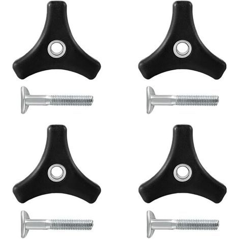 Lawnmower handle screws – 4 universal bolts and nuts, 5.4 × 4.7 × 4.7 cm, heavy-duty steel