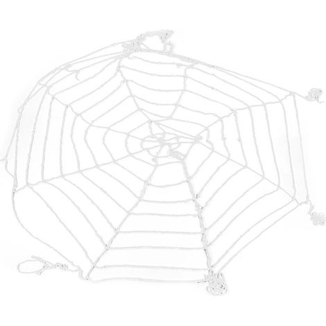 Toile d'araignée Halloween 3,6m ronde blanche, filet effrayant pour décoration extérieure intérieure fête jardin (1/5)